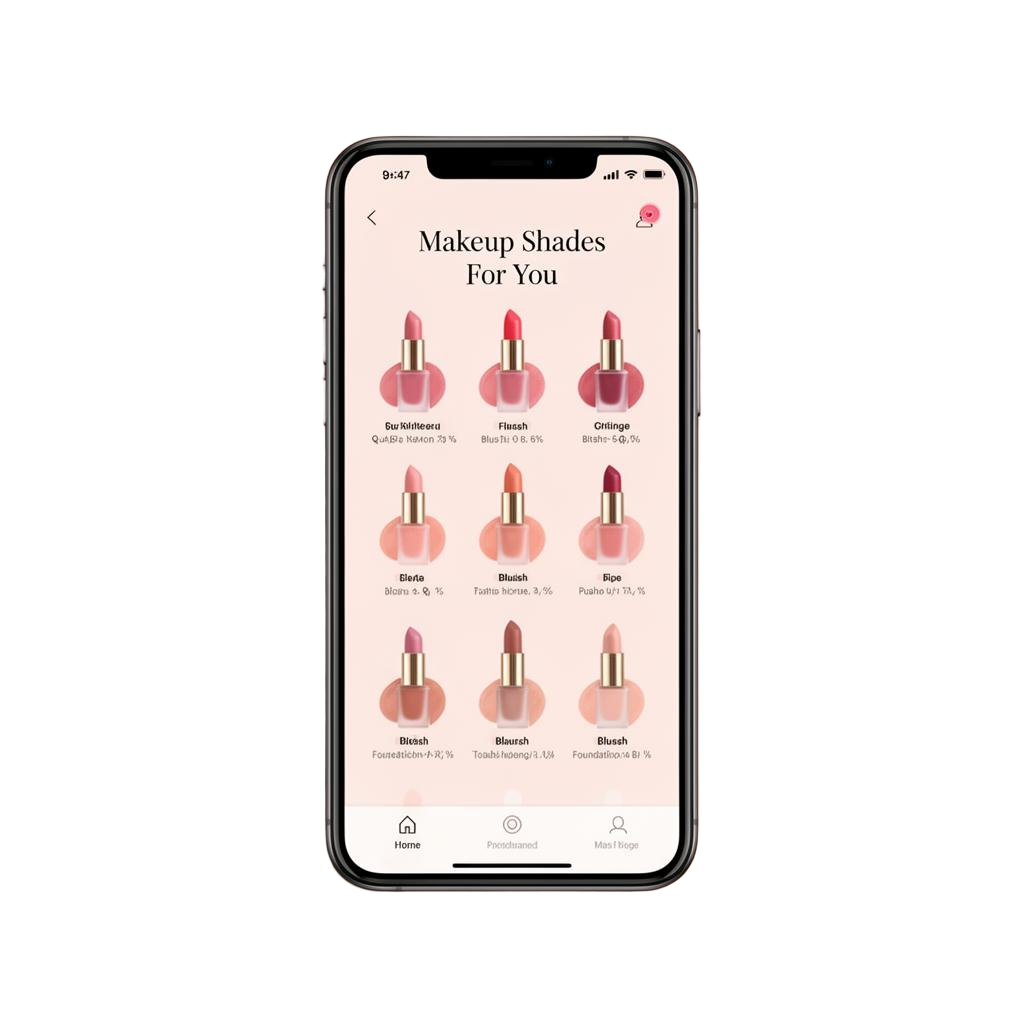 Glowtype makeup shades screen